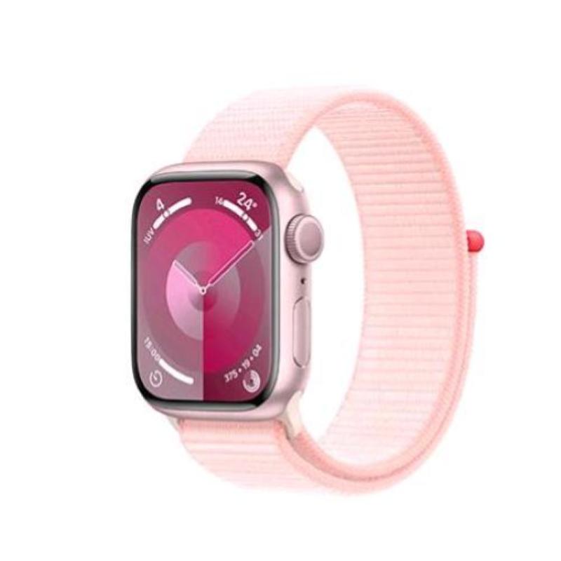 Image of Apple watch series 9 gps 41mm aluminium case pink con cinturino sport loop light pink