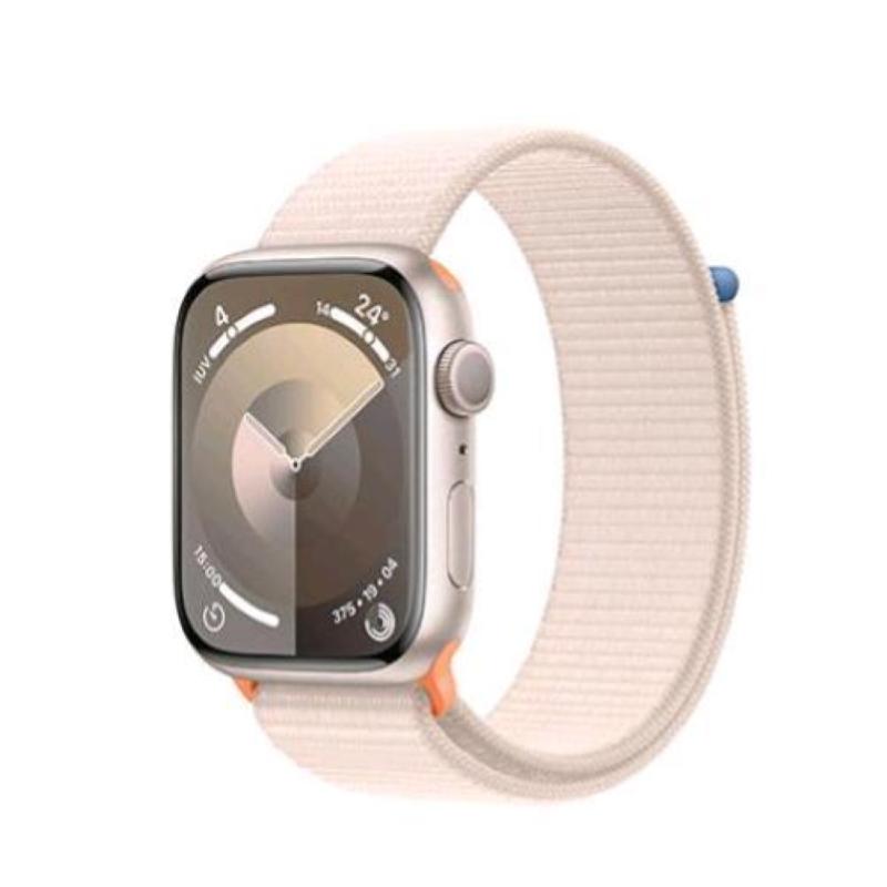 Image of Apple watch series 9 gps 45mm aluminium case starlight con cinturino sport loop starlight