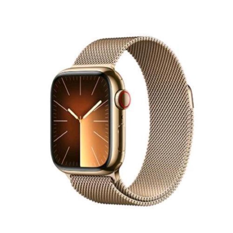 Image of Apple watch series 9 gps + cellular 41mm cassa in acciaio gold con cinturino milanese loop gold