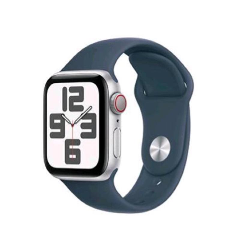 Image of Apple watch se 40mm gps + cellular alluminio argento cinturino sport blu tempesta m-l