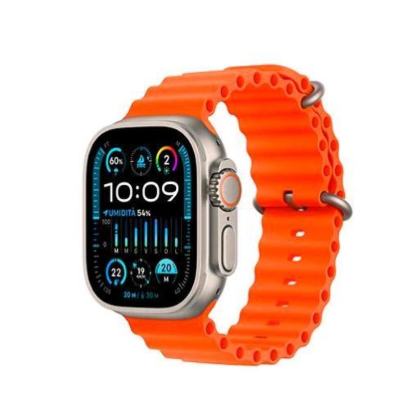 Apple watch ultra 2 gps + cellular 49mm cassa in titanio con cinturino band orange ocean