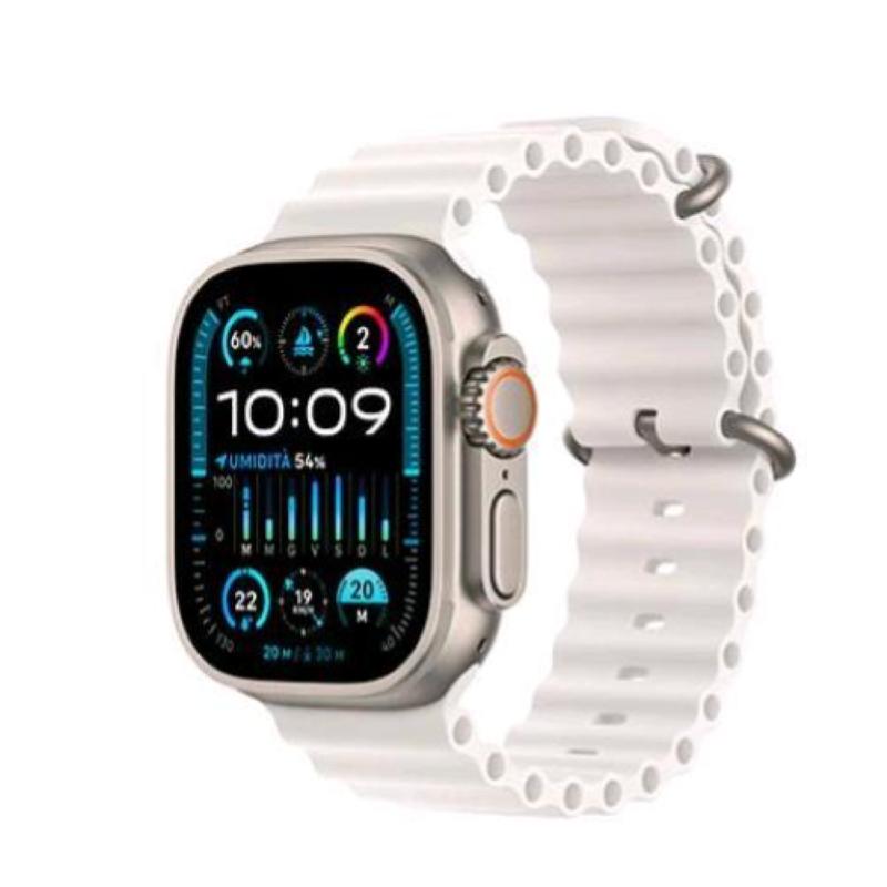Image of Apple watch ultra 2 49mm gps + cellular cassa in titanio e cinturino ocean bianco