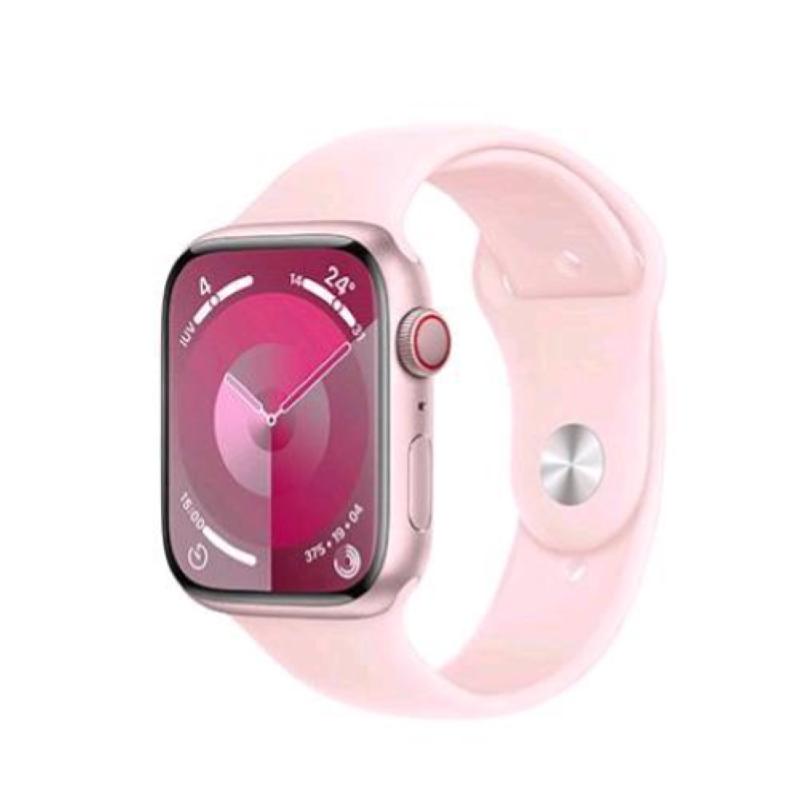 Apple watch series 9 gps + cellular 45mm aluminium case pink con cinturino sport band light pink m/l