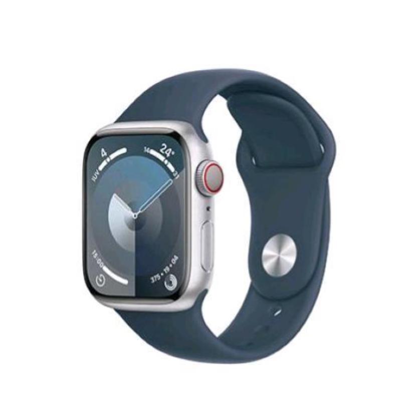 Apple watch series 9 gps + cellular 41mm aluminium case silver con cinturino sport band storm blue s/m