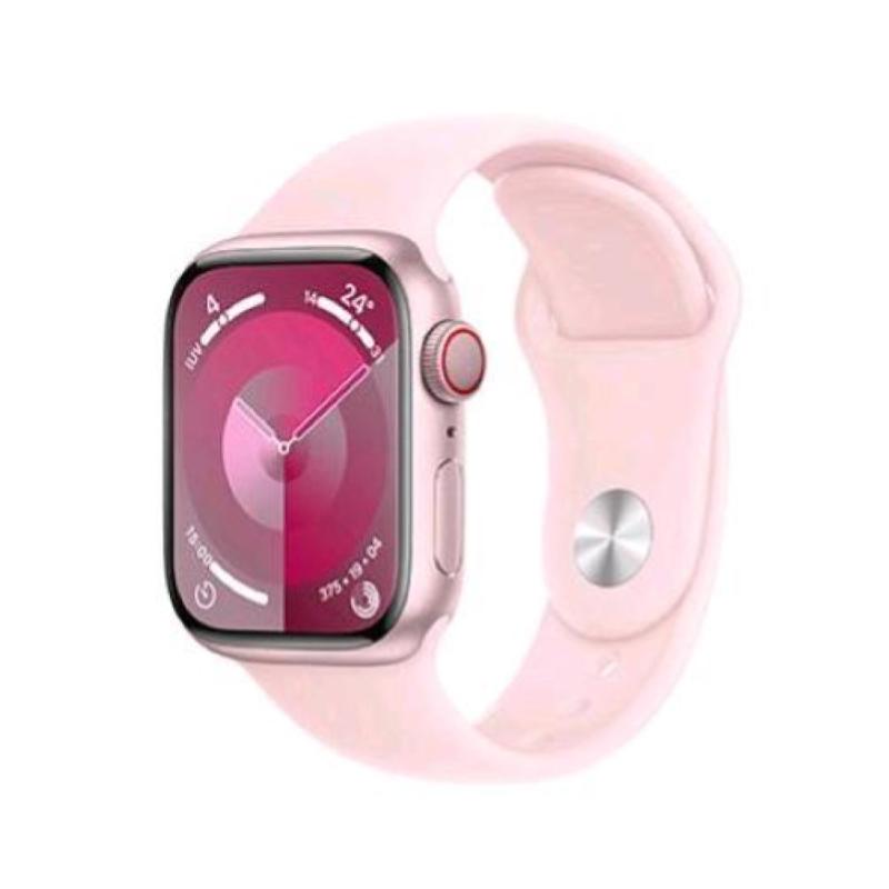 Image of Apple watch series 9 gps + cellular 41mm aluminium case pink con cinturino sport band light pink s/m