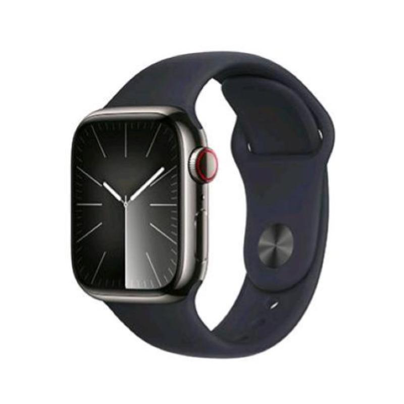 Image of Apple watch series 9 gps + cellular 41mm cassa accaio graphite con cinturino sport band mezzanotte s/m