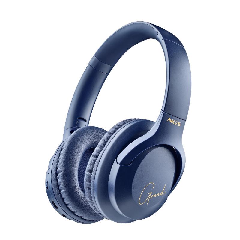 Image of Ngs cuffie bluetooth 5.1 artica greed col.blue con ricarica usb/usb-c+ jack 3,5