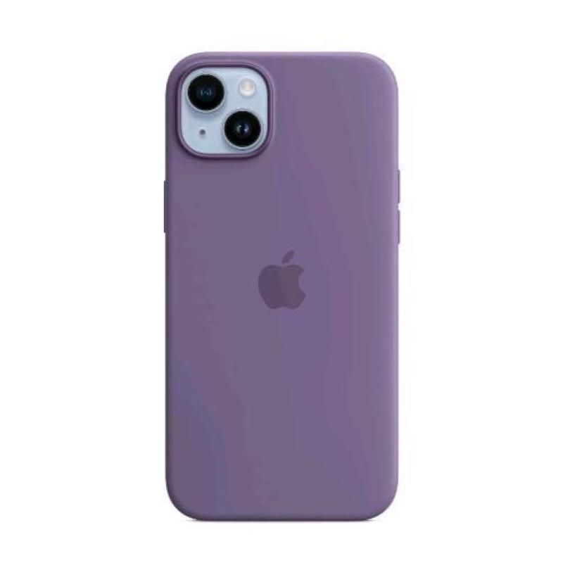 Image of Apple iphone 14 plus cover originale in silicone con magsafe viola