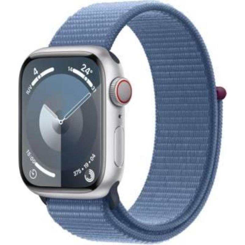 Image of Apple watch serie 9 cell 41mm aluminium silver sport light winter blue mrhx3ql/a