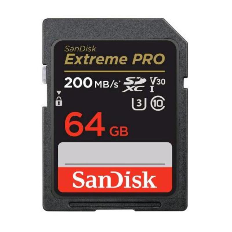 Sandisk extreme pro 64gb sdxc fino a 200 mb-s, uhs-i class 10 u3 v30