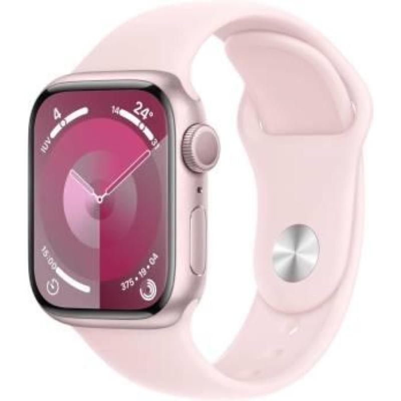 Apple watch serie 9 41mm aluminium pink sport band light pink m/l mr943ql/a