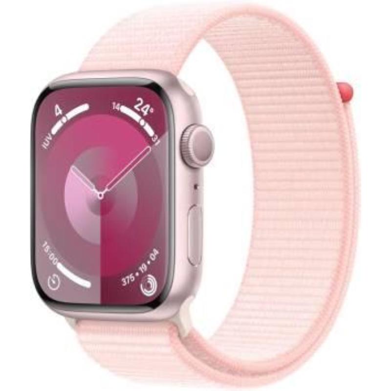 Image of Apple watch serie 9 45mm aluminium pink sport loop light pink mr9j3ql/a