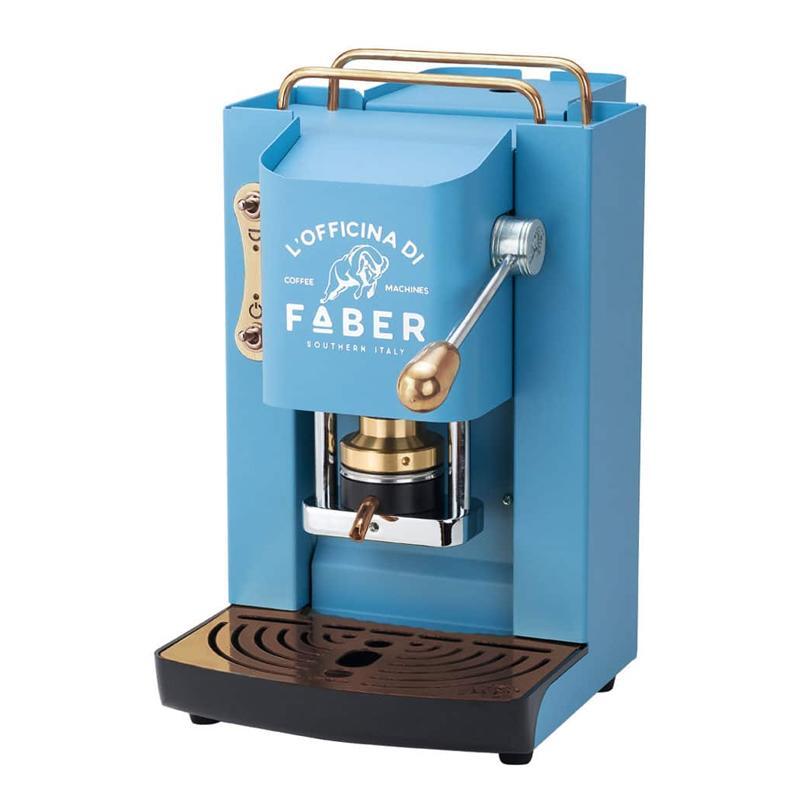 Faber pro deluxe macchina da caffe` 500w pressacialda in ottone elettrovalvola e termostato 95 telaio in acciaio sebatoio 1.3 lt turchese
