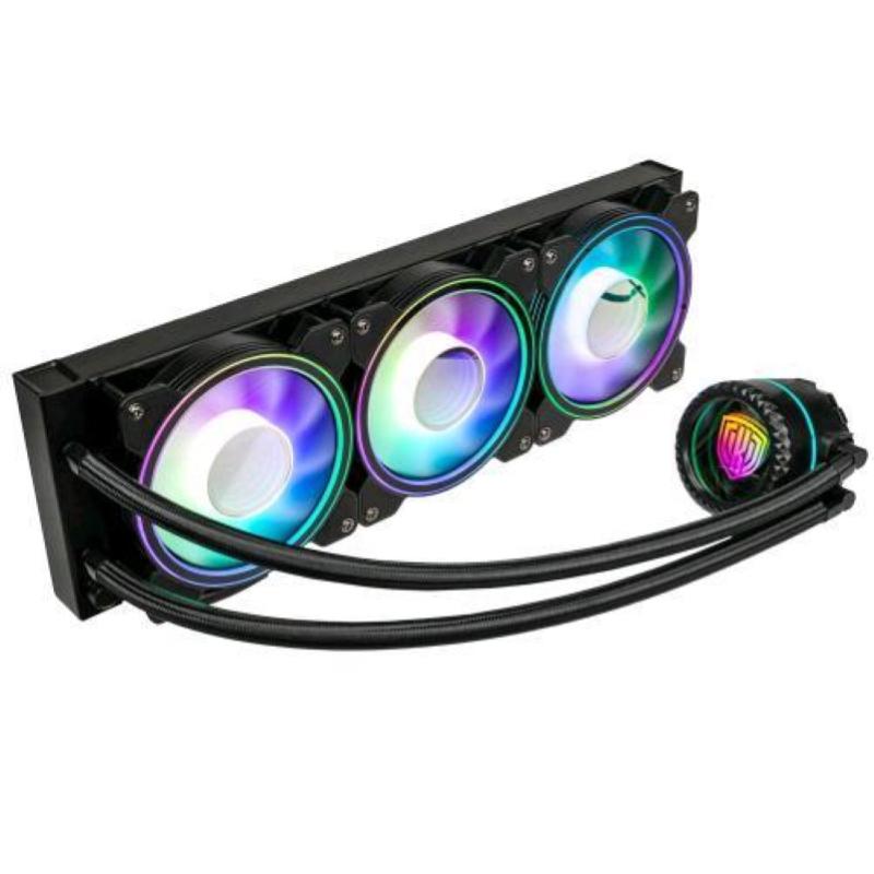 Image of Kolink umbra void 360 argb cpu liquid cooler dissipatore a liquido 3 ventole 360mm intel socket 1700 amd am5/am4 black