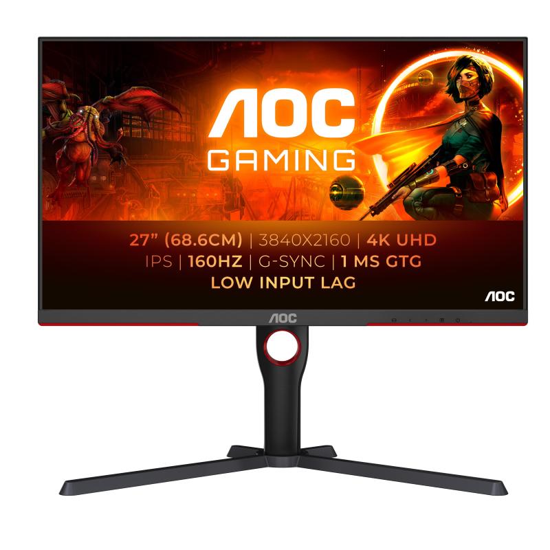 Image of Aoc g3 u27g3x monitor pc 27`` 3840x2160 pixel 4k ultra hd led nero-rosso
