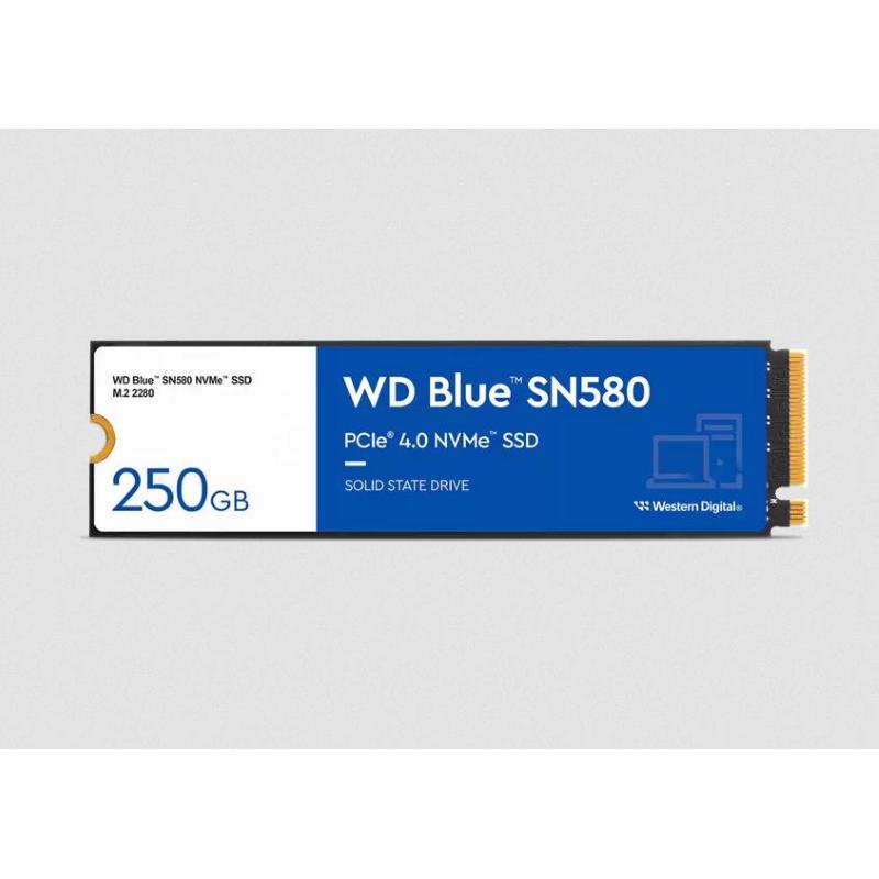 Western digital blue sn580 ssd 250gb m.2 2280 nvme pci express 4.0 tlc lettura 4000 mb/s scrittura 2000 mb/s