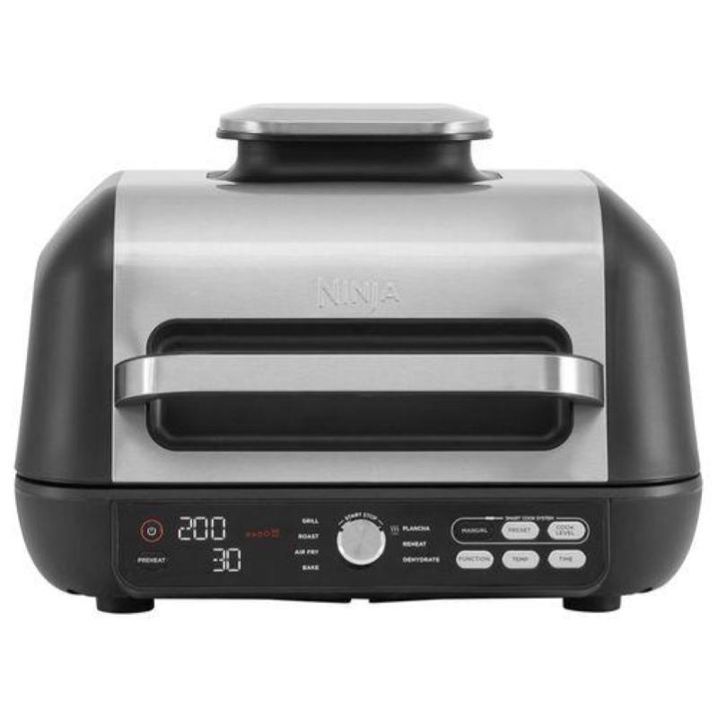Image of Ninja foodi max pro griglia, piastra e friggitrice ad aria health grill 7 funzioni di cottura 2 piastre, 3,8 lt argento-nero