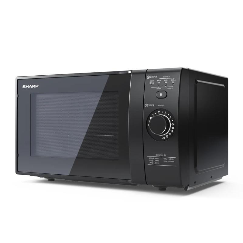 Image of Sharp yc-gg02eb forno a microonde con grill 20l 700w semi digitale 3 livelli di potenza illuminazione interna nero