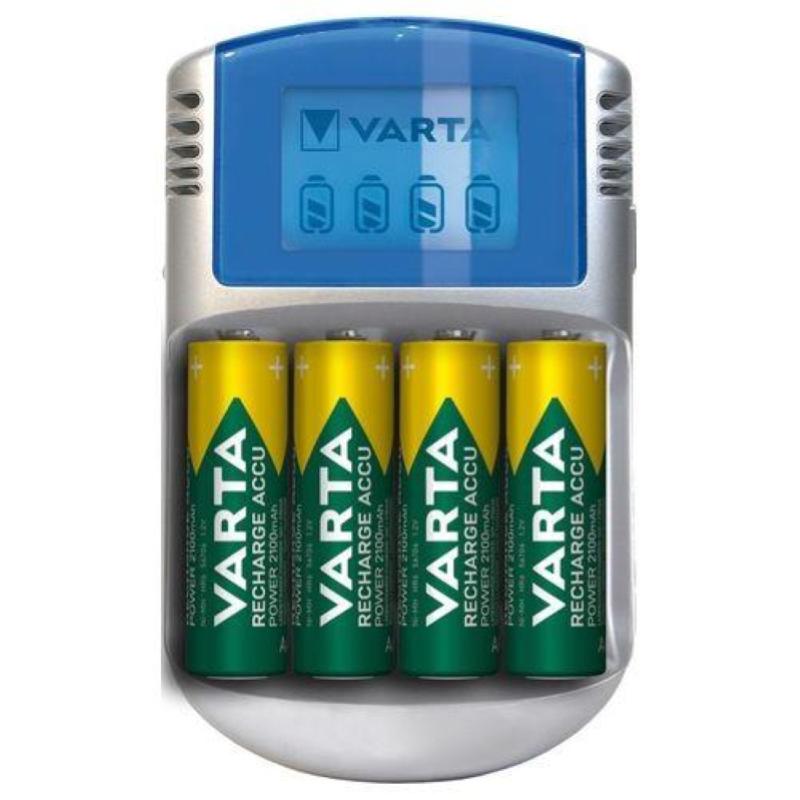 Image of Varta powerlcd caricabatterie lcd per aa-aaa con 4 batterie aa 2600mah adattatore 12v e cavo usb inclusi