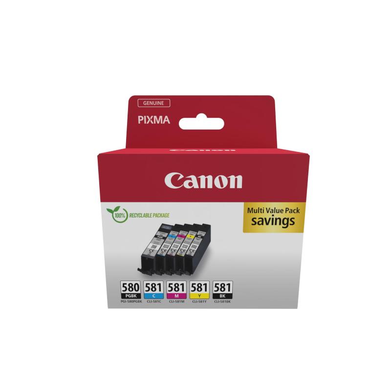 Image of Canon 2078c008 cartuccia d`inchiostro 5 pezzi originale nero-ciano-magenta-giallo