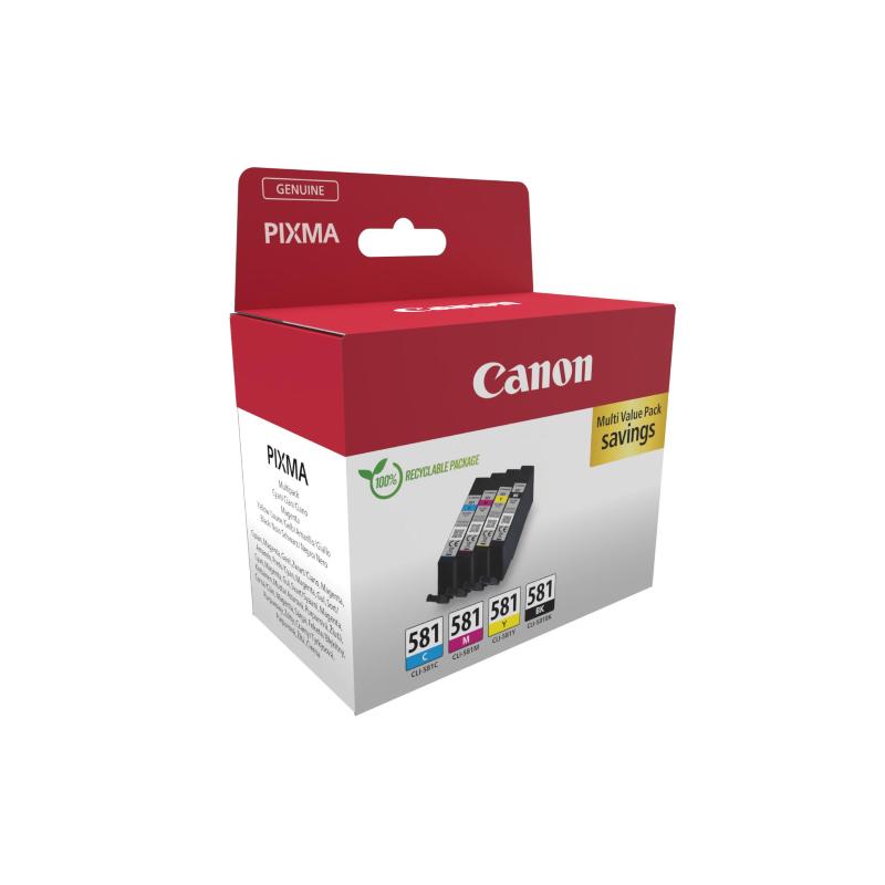 Image of Canon cli-581 c-m-y-bk cartuccia d`inchiostro confezione multipla