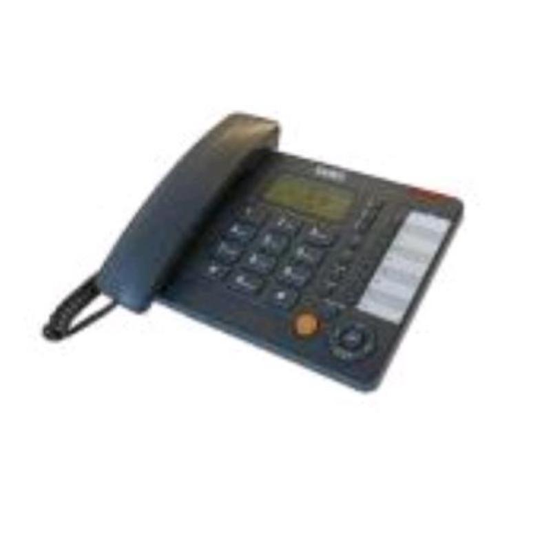 Image of Saiet office 810 telefono da tavolo multifunzione con vivavoce e memorie dirette id chiamante 3 livelli di suoneria rubrica 99 memorie nero