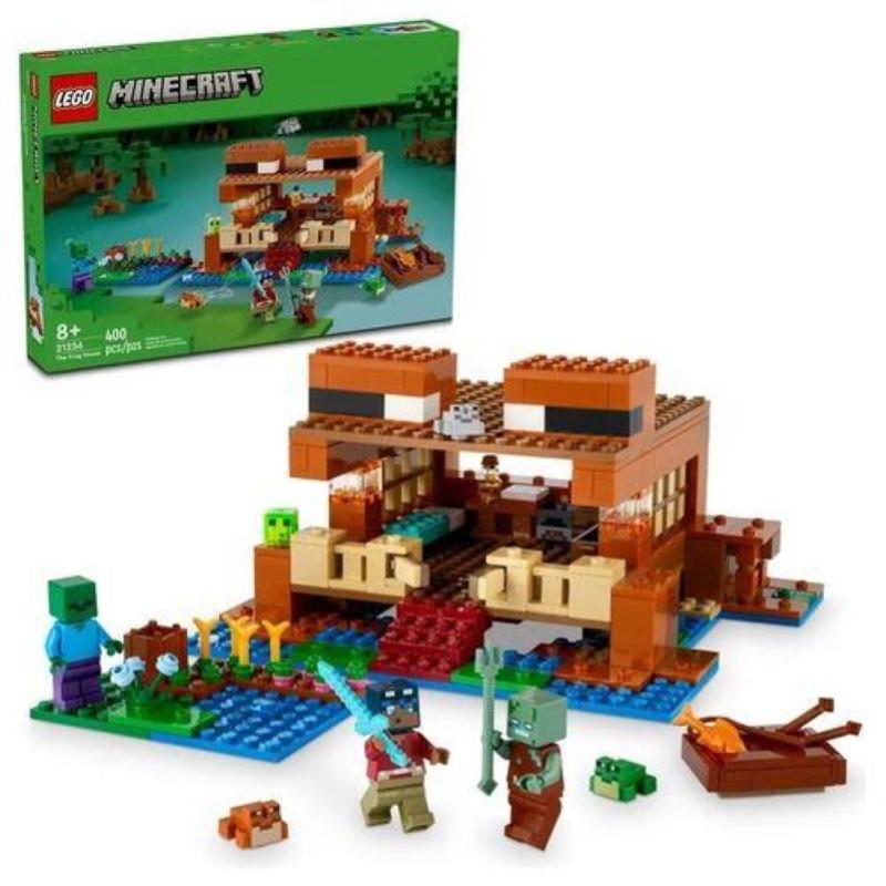 Image of Lego minecraft 21256 la casa-rana, giocattolo da costruire per bambini di 8+ anni con personaggi, mob e animali del videogioco