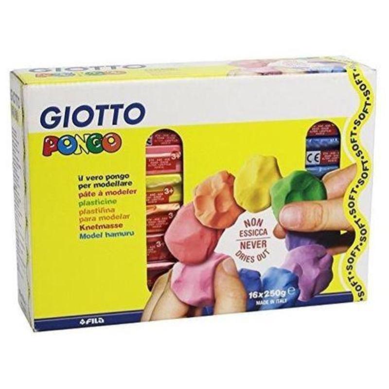 Image of Giotto confezione 16 panetti di plastilina 250gr colori assortiti