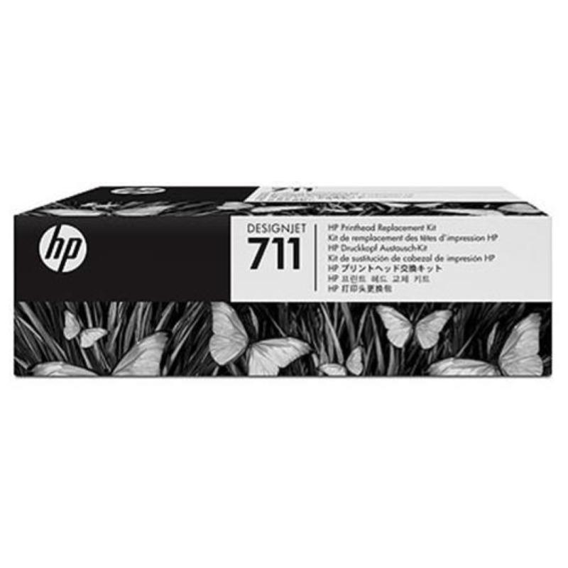 Image of Hp 711 kit ricambio testina nero + multicolor per designjet t520 eprinter da 610mm- t520 eprinter 914mm garanzia italia (c1q10a)