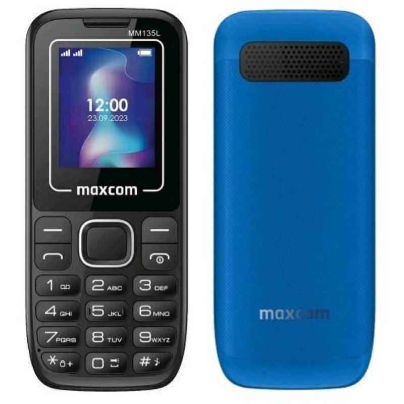 Image of Cellulare maxcom classic mm135 light mobile phone 1.77 dual sim radio flash usb-c black/blue