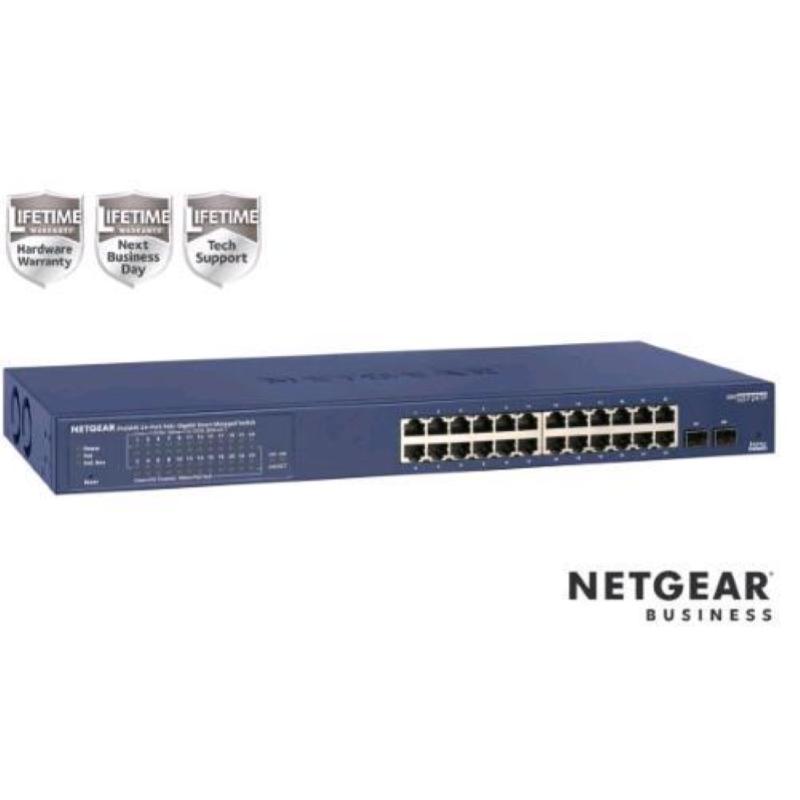 Netgear gs724tp-300eus switch di rete gestito l2-l3-l4 gigabit ethernet 10-100-1000 supporto power over ethernet blu