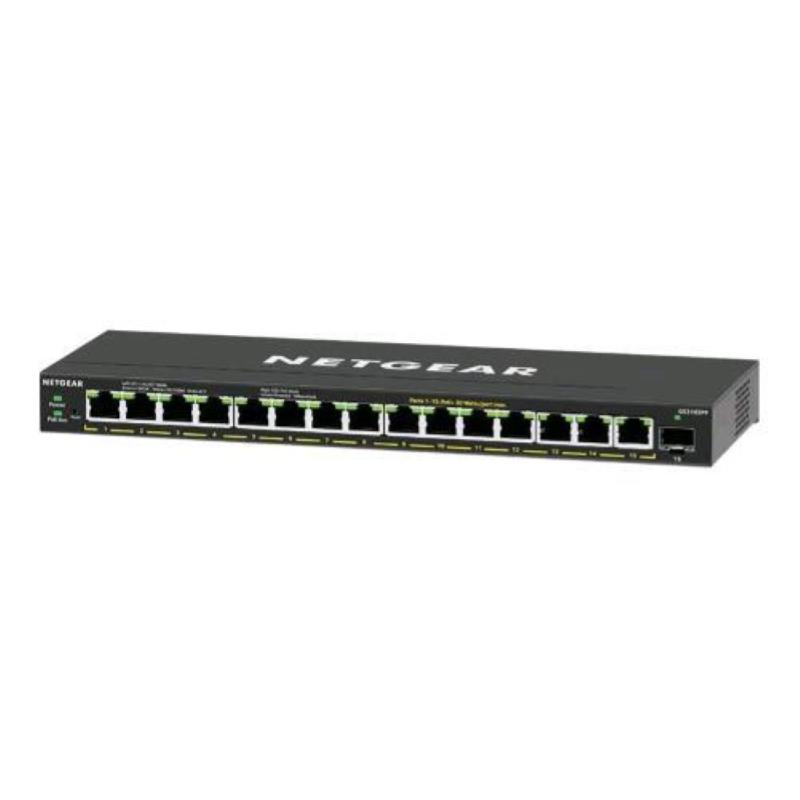 Netgear gs316epp-100pes switch 16 porte gestito 15 x 10/100/1000 (poe+) + 1 x sfp poe+ (231 w)
