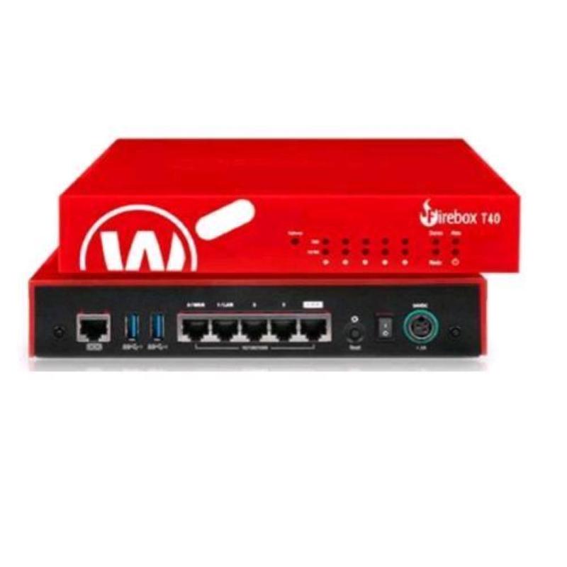 Image of Watchguard firebox t40 firewall 3400 mbit/s 5 x 10/100/1000 1 poe+ con 1 anno basic security suite