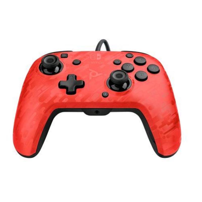 Image of Pdp gaming nintendo switch controller facefox deluxe+ usb analogico digitale rosso