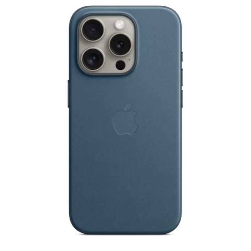 Image of Apple iphone 15 pro custodia magsafe in tessuto finewoven - blu pacifico