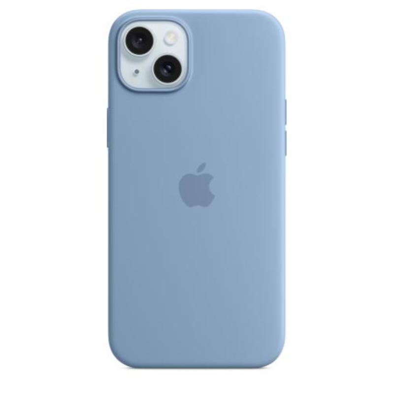 Image of Apple iphone 15 plus custodia magsafe in silicone - blu inverno