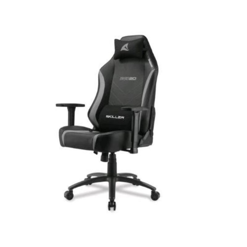 Image of Sharkoon skiller sgs20 sedia gaming in ecopelle dimensioni comfort ergonomica e regolabile con cuscino lombare e cervicale nero grigio