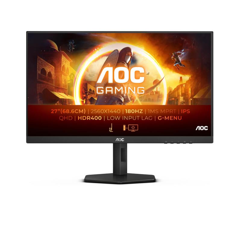 Image of Aoc gaming q27g4x g4 series 27 led 4k ultra hd 3840 x 2160 displayhdr 400 nvidia g-sync 0.5ms 180hz 2 x hdmi 1 x displayport nero