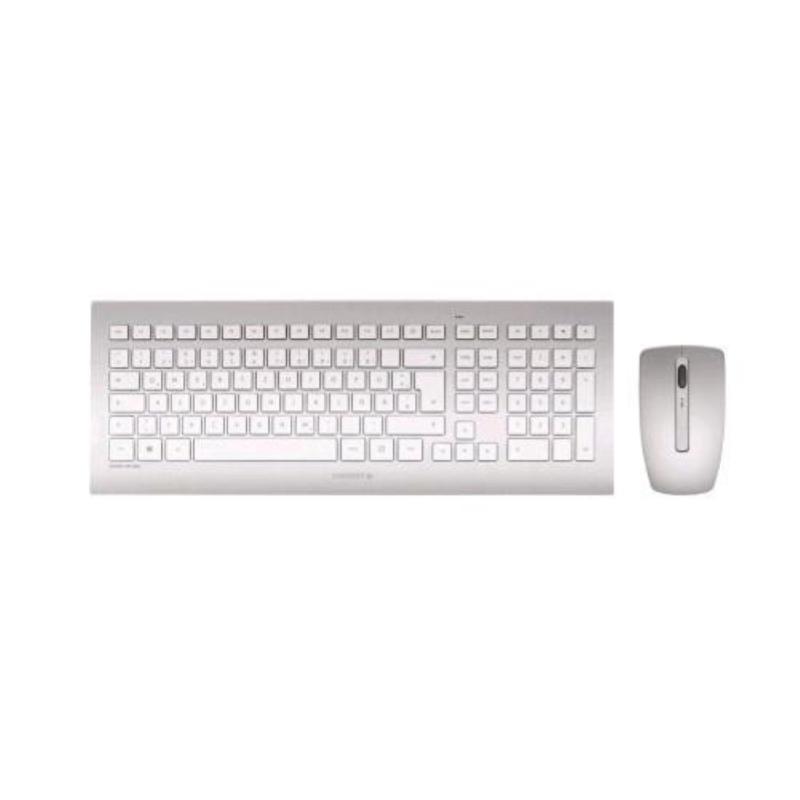Image of Cherry dw 8000 tastiera e mouse ottico wireless 2.000 dpi 3 tasti layout francese argento bianco