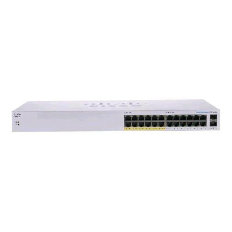 Cisco business 110 series cbs110-24pp-eu switch non gestito 12 x 10/100/1000 (poe) + 12 x 10/100/1000 + 2 x combo gigabit sfp poe (100 w) montabile a rack