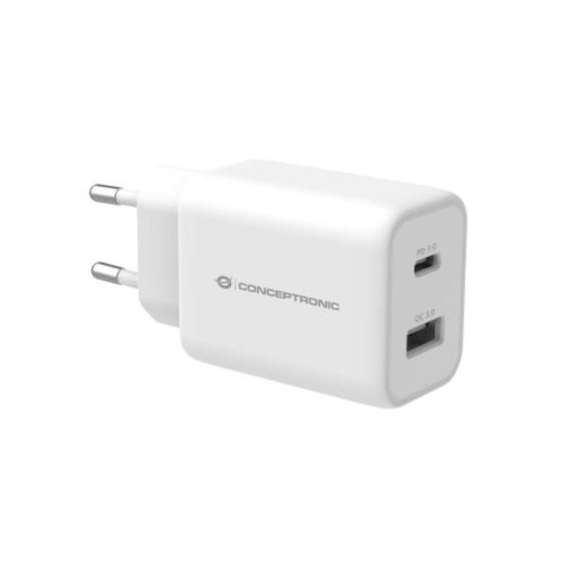 Conceptronic 2-port 33w usb pd pps charger, qc 3