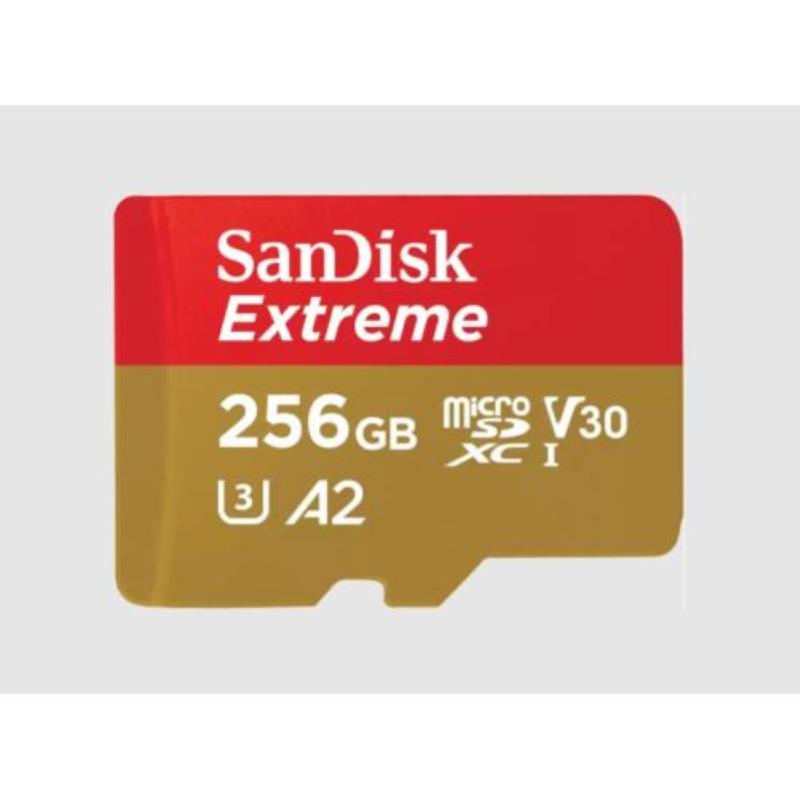 Image of Sandisk extreme - scheda di memoria flash (adattatore da microsdxc a sd in dotazione) - 256 gb - a2 / video class v30 / uhs-i u3 / class10 - uhs-i microsdxc