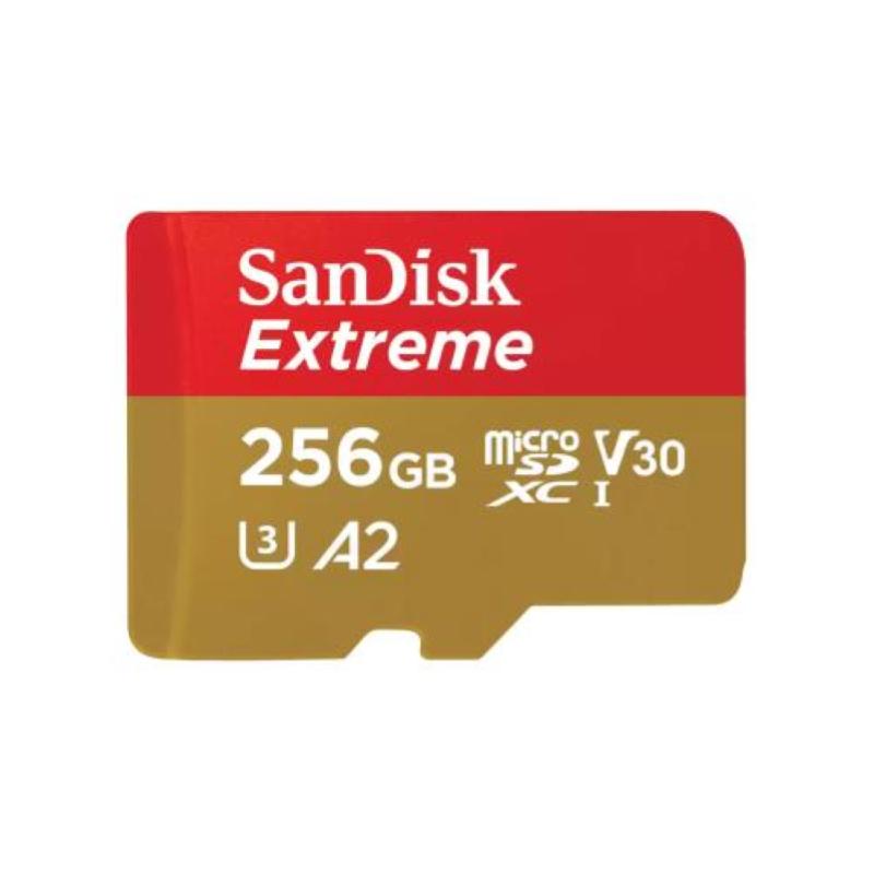 Image of Sandisk extreme scheda di memoria flash 256gb a2 - video class v30 - uhs-i u3 - class10 uhs-i microsdxc