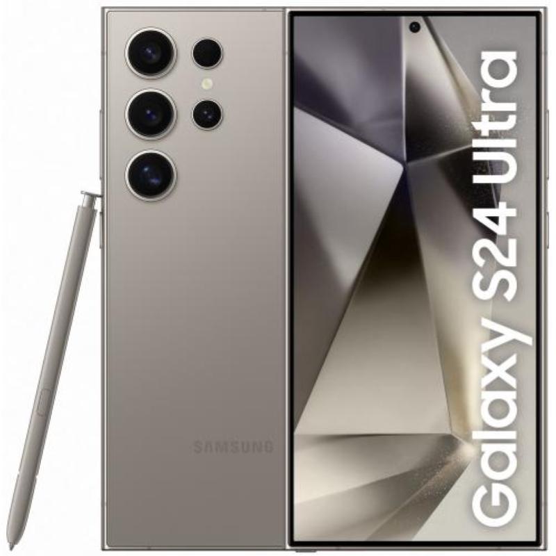 Image of Samsung s928 galaxy s24 ultra 5g 6.8 quad+ hd octa core 512gb ram 12gb 5g ai intelligenza artificiale fotocamera 200mp italia titanium gray