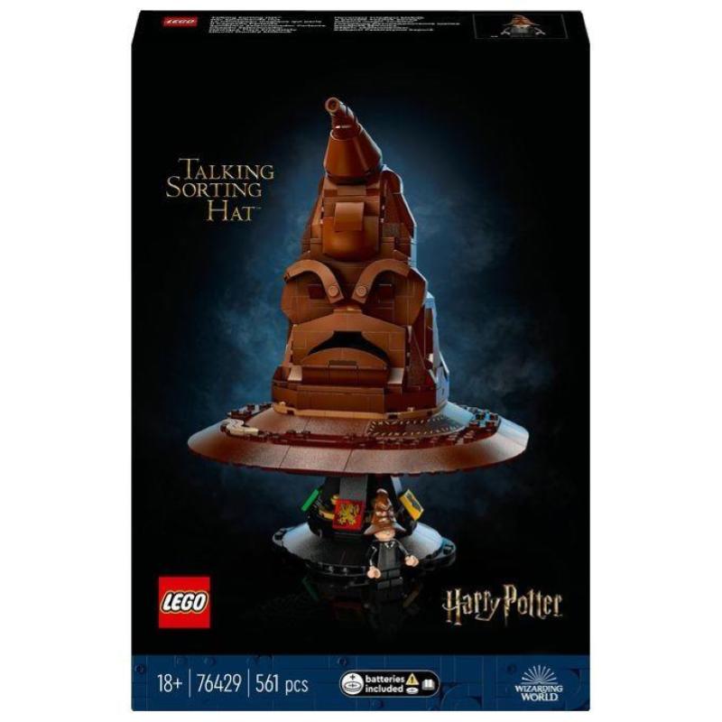 Lego harry potter 76429 cappello parlante di hogwarts con stemma delle case e 31 suoni, idea regalo per adulti, per lui e lei