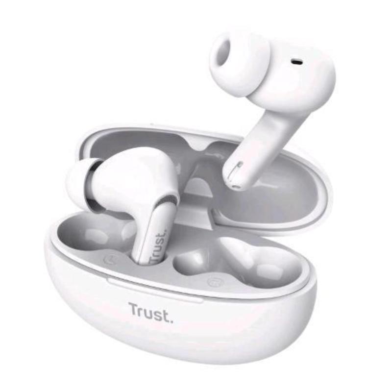 Image of Trust yavi auricolari true wireless stereo (tws) bluetooth in-ear enc cancellazione del rumore musica e chiamate usb-c bianco
