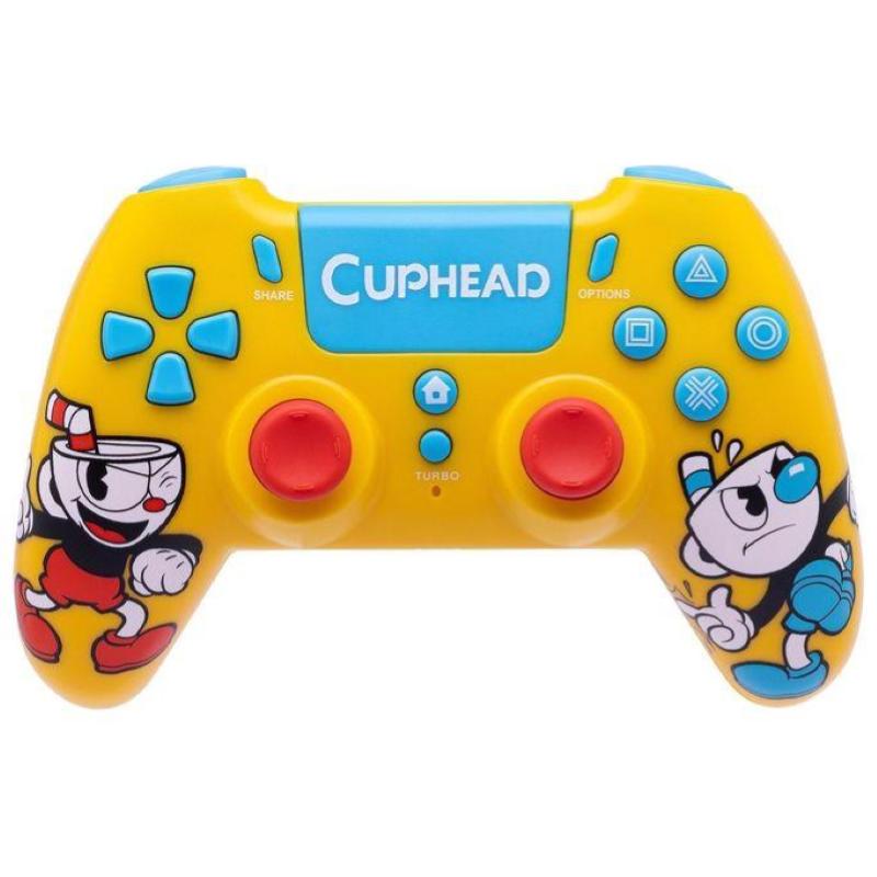 Qubick gamepad cuphead wireless per playstation 4 giallo