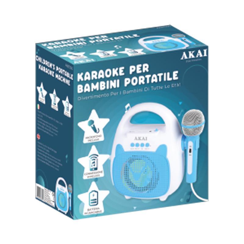 Image of Akai akbt23 - karaoke portatile per bambini (celeste - rosa)