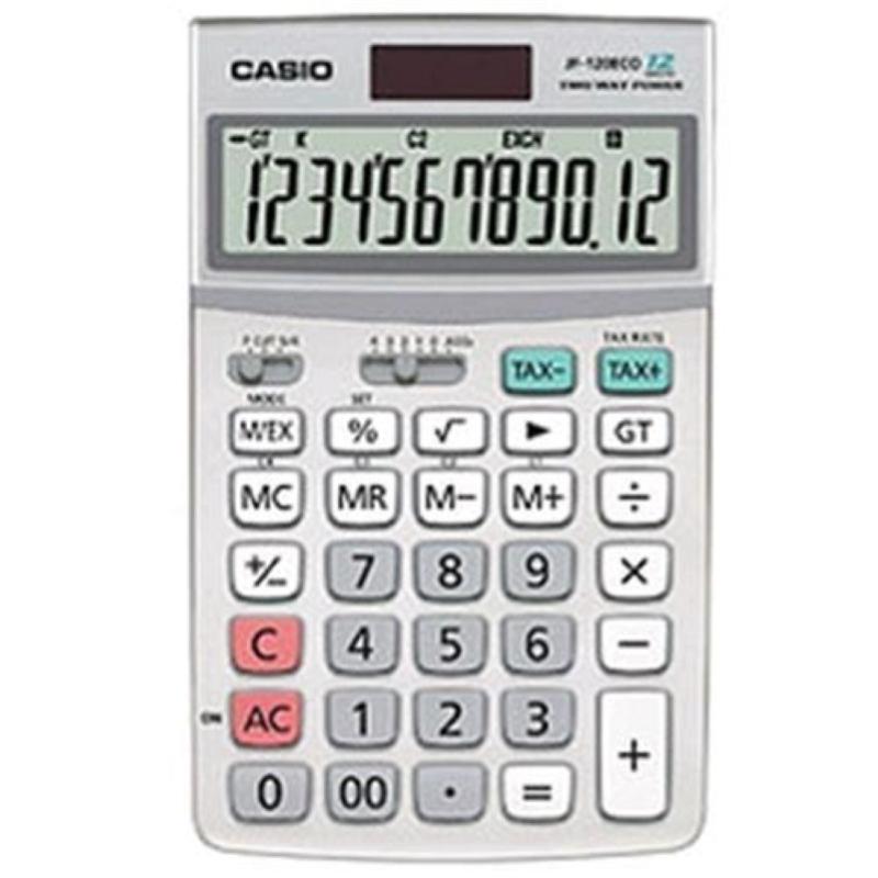 Image of Casio jf-120eco calcolatrice da tavolo 12 cifre alimentazione solare/batteria colore bianco