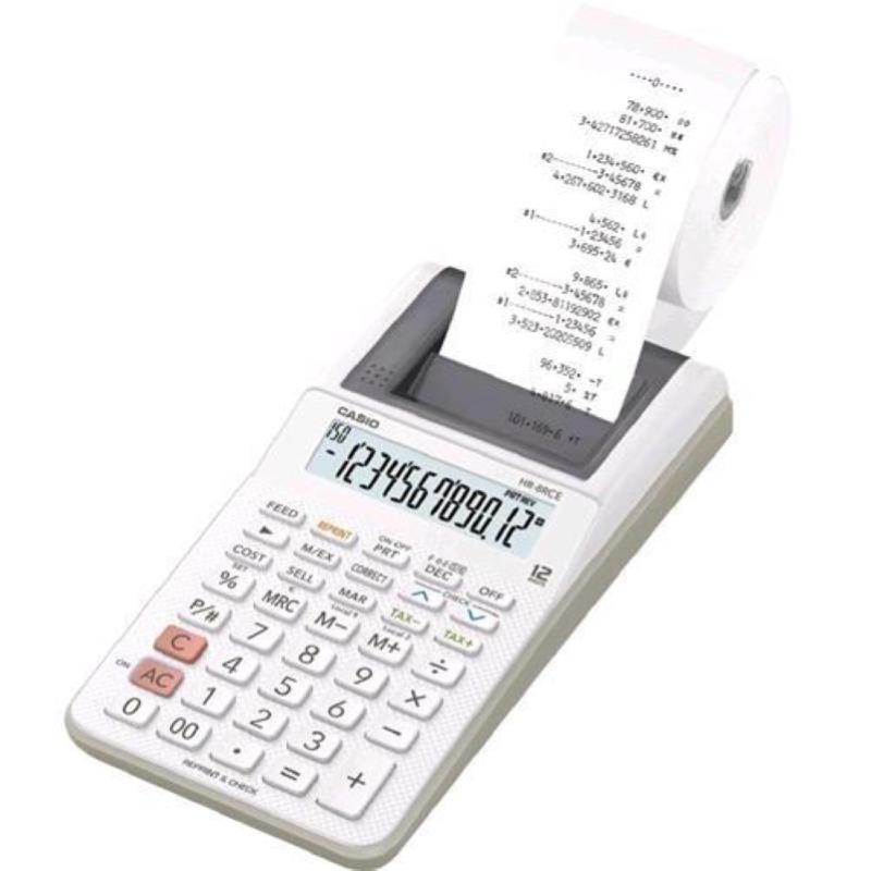 Image of Casio hr-8rce calcolatrice scrivente display 12 cifre colore bianco